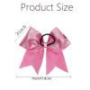 imageOaoleer Hair Bow 4PCS 77 inches 18cm Breast Cancer Awareness Cheerleader Bow with Ponytail Holder for Breast Cancer Month PU Pink BPU Pink B