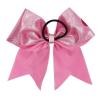imageOaoleer Hair Bow 4PCS 77 inches 18cm Breast Cancer Awareness Cheerleader Bow with Ponytail Holder for Breast Cancer Month PU Pink BPU Pink B