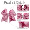 imageOaoleer Hair Bow 4PCS 77 inches 18cm Breast Cancer Awareness Cheerleader Bow with Ponytail Holder for Breast Cancer Month PU Pink BPU Pink B