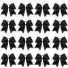 image16PCS 8quot Large Cheer Hair Bows Ponytail Holder Elastic Band Handmade for Cheerleading Teen Girls College Sports White 1 Count Pack of 16Black