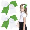 imageOAOLEER 2PCS 8quot Jumbo Cheer Bow Clip with Tails Large Cheerleading Hair Bows for Girls Teen Softball Cheerleader Outfit Uniform RedGreenWhite