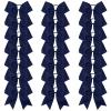 imageOaoleer 21PCS 8quot Large Cheer Bows White Bows Jumbo Cheerleader Bow with Ponytail Holder Elastic Band Handmade for Cheerleading Teen Girls College SportsNavy 21PCS