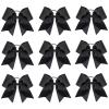 imageOaoleer 8inch Jumbo Large Cheer Bows Ponytail Holder Elastic Band Handmade Boutique Hair Accessories for Cheerleading Teen Girls College Women Sports 1PCS WhiteBlack