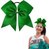 imageOaoleer 8inch Jumbo Large Cheer Bows Ponytail Holder Elastic Band Handmade Boutique Hair Accessories for Cheerleading Teen Girls College Women Sports 1PCS WhiteForest Green
