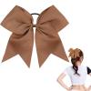 imageOaoleer 8inch Jumbo Large Cheer Bows Ponytail Holder Elastic Band Handmade Boutique Hair Accessories for Cheerleading Teen Girls College Women Sports 1PCS WhiteBrown