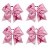 imageOaoleer Hair Bow 4PCS 77 inches 18cm Breast Cancer Awareness Cheerleader Bow with Ponytail Holder for Breast Cancer Month PU Pink BPU Pink B