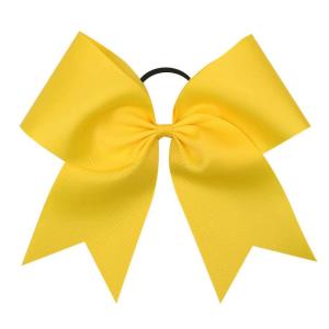 image16PCS 8quot Large Cheer Hair Bows Ponytail Holder Elastic Band Handmade for Cheerleading Teen Girls College Sports 16 Pcs OrangeYellow