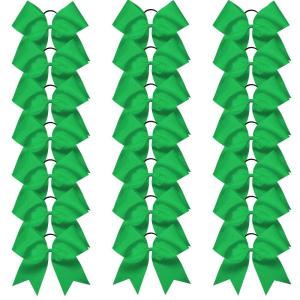 imageOaoleer 21PCS 8quot Large Cheer Bows White Bows Jumbo Cheerleader Bow with Ponytail Holder Elastic Band Handmade for Cheerleading Teen Girls College SportsGreen 21PCS