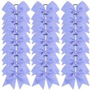 imageOaoleer 21PCS 8quot Large Cheer Bows White Bows Jumbo Cheerleader Bow with Ponytail Holder Elastic Band Handmade for Cheerleading Teen Girls College SportsLight Purple 21PCS