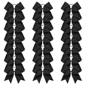imageOaoleer 21PCS 8quot Large Cheer Bows White Bows Jumbo Cheerleader Bow with Ponytail Holder Elastic Band Handmade for Cheerleading Teen Girls College SportsBlack 21PCS