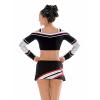 image16PCS 8quot White ampamp 12PCS 7quot Black Glitter Large Cheer Hair Bows Ponytail Holder Elastic Band Handmade for Cheerleading Teen Girls College Sports