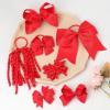 image32PCS Red Hair Accessories Set by Oaoleer  Grosgrain Ribbon Bows Cheer Bows Alligator Clips Curly Koker Bows Hair Ties Headbands for Little GirlsRed