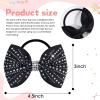 imageOAOLEER 12PCS Glitter Cheer Hair Bows for Cheerleading Cheer Bow with Ponytail Holder for Teen Girls Cheerleader WhiteBlack