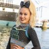 imageOAOLEER 12PCS Glitter Cheer Hair Bows for Cheerleading Cheer Bow with Ponytail Holder for Teen Girls Cheerleader WhiteBlack