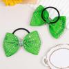 imageOAOLEER 12PCS Glitter Cheer Hair Bows for Cheerleading Cheer Bow with Ponytail Holder for Teen Girls Cheerleader WhiteGreen