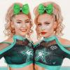 imageOAOLEER 12PCS Glitter Cheer Hair Bows for Cheerleading Cheer Bow with Ponytail Holder for Teen Girls Cheerleader WhiteGreen
