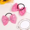 imageOAOLEER 12PCS Glitter Cheer Hair Bows for Cheerleading Cheer Bow with Ponytail Holder for Teen Girls Cheerleader WhitePink