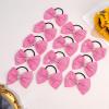 imageOAOLEER 12PCS Glitter Cheer Hair Bows for Cheerleading Cheer Bow with Ponytail Holder for Teen Girls Cheerleader WhitePink