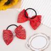 imageOAOLEER 12PCS Glitter Cheer Hair Bows for Cheerleading Cheer Bow with Ponytail Holder for Teen Girls Cheerleader WhiteRed