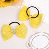 imageOAOLEER 12PCS Glitter Cheer Hair Bows for Cheerleading Cheer Bow with Ponytail Holder for Teen Girls Cheerleader WhiteYellow