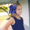 imageOAOLEER 2PCS Glitter Cheer Hair Bow Clips for Girls 7 inch Red Sequin Large Hair Bows Hair Accessories for Girls Teen Softball Cheerleader RedBlue