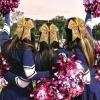 imageOAOLEER 2PCS Glitter Cheer Hair Bow Clips for Girls 7 inch Red Sequin Large Hair Bows Hair Accessories for Girls Teen Softball Cheerleader RedGold
