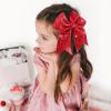 imageOAOLEER 2PCS Glitter Cheer Hair Bow Clips for Girls 7 inch Red Sequin Large Hair Bows Hair Accessories for Girls Teen Softball Cheerleader RedRed