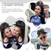 imageOAOLEER 6PCS Glitter Cheer Hair Bows for Cheerleading Shiny Rhinestones Large Jumbo Cheer Bow with Ponytail Holder for Teen Girls Cheerleader BlackBlack