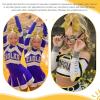 imageOAOLEER 6PCS Glitter Cheer Hair Bows for Cheerleading Shiny Rhinestones Large Jumbo Cheer Bow with Ponytail Holder for Teen Girls Cheerleader BlackGold