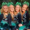 imageOAOLEER 6PCS Glitter Cheer Hair Bows for Cheerleading Shiny Rhinestones Large Jumbo Cheer Bow with Ponytail Holder for Teen Girls Cheerleader BlackGreen
