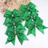 imageOAOLEER 6PCS Glitter Cheer Hair Bows for Cheerleading Shiny Rhinestones Large Jumbo Cheer Bow with Ponytail Holder for Teen Girls Cheerleader BlackGreen