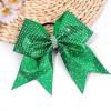 imageOAOLEER 6PCS Glitter Cheer Hair Bows for Cheerleading Shiny Rhinestones Large Jumbo Cheer Bow with Ponytail Holder for Teen Girls Cheerleader BlackGreen