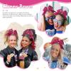 imageOAOLEER 6PCS Glitter Cheer Hair Bows for Cheerleading Shiny Rhinestones Large Jumbo Cheer Bow with Ponytail Holder for Teen Girls Cheerleader BlackHot Pink