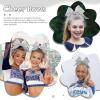 imageOAOLEER 6PCS Glitter Cheer Hair Bows for Cheerleading Shiny Rhinestones Large Jumbo Cheer Bow with Ponytail Holder for Teen Girls Cheerleader BlackSilver