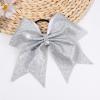 imageOAOLEER 6PCS Glitter Cheer Hair Bows for Cheerleading Shiny Rhinestones Large Jumbo Cheer Bow with Ponytail Holder for Teen Girls Cheerleader BlackSilver