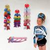 imageOAOLEER Cheer Bow Holder for Cheerleading Backpack Bag Sports Cheerleading Bow Storage Hanging Chain 5 Clasp Red 1 CountRed 10 Clasp