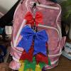 imageOAOLEER Cheer Bow Holder for Cheerleading Backpack Bag Sports Cheerleading Bow Storage Hanging Chain 5 Clasp Red 1 CountRed 5 Clasp