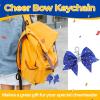 imageOAOLEER Cheer Bow Keychain Cheer Keychain with Rhinestones Cheerleader Keyrings for Teen Cheerleading Sports AccessoryBlue