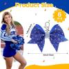 imageOAOLEER Cheer Bow Keychain Cheer Keychain with Rhinestones Cheerleader Keyrings for Teen Cheerleading Sports AccessoryBlue