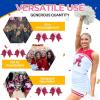 imageOAOLEER Cheer Bow Keychain Cheer Keychain with Rhinestones Cheerleader Keyrings for Teen Cheerleading Sports AccessoryPink
