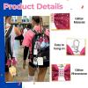 imageOAOLEER Cheer Bow Keychain Cheer Keychain with Rhinestones Cheerleader Keyrings for Teen Cheerleading Sports AccessoryPink