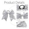 imageOaoleer 12PCS 7quot Large Glitter Cheer Hair Bows Ponytail Holder Elastic Band Handmade for Cheerleading Teen Girls College Sports Sequin Mixedcolor 12PCSSilver