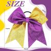 imageOaoleer 12PCS 7quot Large Glitter Cheer Hair Bows Ponytail Holder Elastic Band Handmade for Cheerleading Teen Girls College Sports Sequin Mixedcolor 12PCSGlitter  Purple  Gold