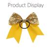 imageOaoleer 12PCS 7quot Large Glitter Cheer Hair Bows Ponytail Holder Elastic Band Handmade for Cheerleading Teen Girls College Sports Sequin Mixedcolor 12PCSGold