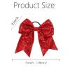 imageOaoleer 12PCS 7quot Large Glitter Cheer Hair Bows Ponytail Holder Elastic Band Handmade for Cheerleading Teen Girls College Sports Sequin Mixedcolor 12PCSRed