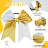 imageOaoleer 12PCS 7quot Large Glitter Cheer Hair Bows Ponytail Holder Elastic Band Handmade for Cheerleading Teen Girls College Sports Sequin Mixedcolor 12PCSGlitter  Silver  Gold