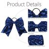 imageOaoleer 12PCS 7quot Large Glitter Cheer Hair Bows Ponytail Holder Elastic Band Handmade for Cheerleading Teen Girls College Sports Sequin Mixedcolor 12PCSRoyal blue