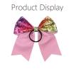 imageOaoleer 12PCS 7quot Large Glitter Cheer Hair Bows Ponytail Holder Elastic Band Handmade for Cheerleading Teen Girls College Sports Sequin Mixedcolor 12PCSRainbow