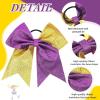imageOaoleer 12PCS 7quot Large Glitter Cheer Hair Bows Ponytail Holder Elastic Band Handmade for Cheerleading Teen Girls College Sports Sequin Mixedcolor 12PCSGlitter  Purple  Gold