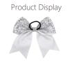 imageOaoleer 12PCS 7quot Large Glitter Cheer Hair Bows Ponytail Holder Elastic Band Handmade for Cheerleading Teen Girls College Sports Sequin Mixedcolor 12PCSSilver